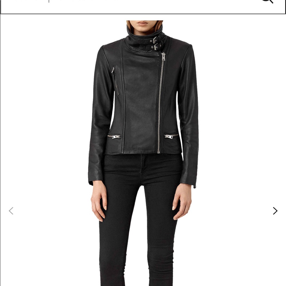 Allsaints leather Jacket in Black size US 6